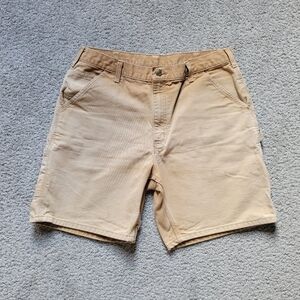 Vintage Carhartt B25 BRN Canvas Carpenter Shorts in Brown Duck Color Size 36